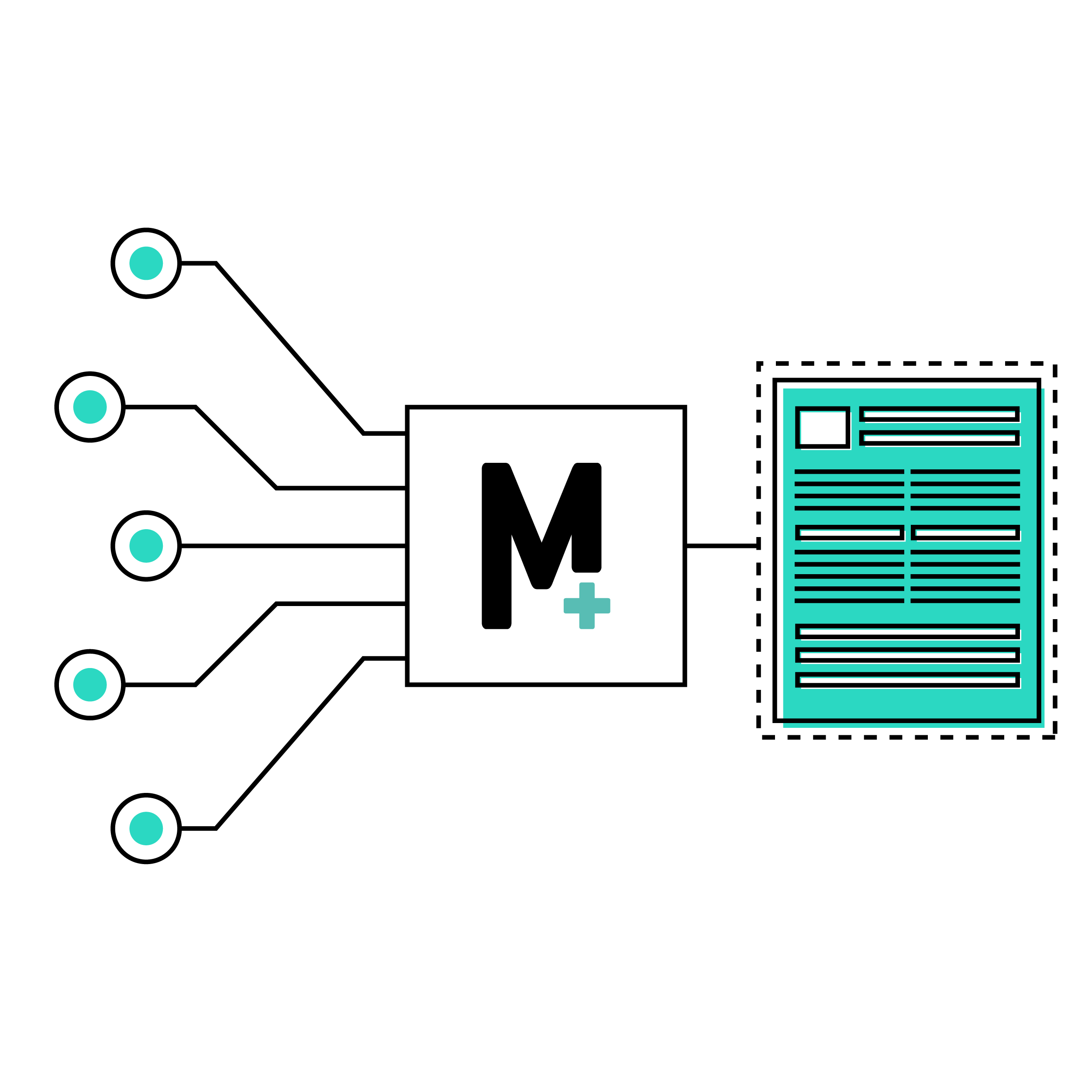 Margo illustration showing multiple inputs turning into a clear output.